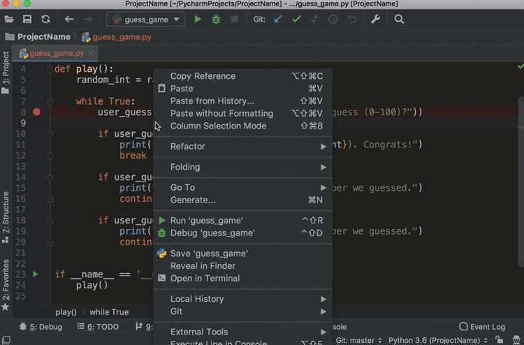 Процесс добавления изменений в staging area с помощью PyCharm