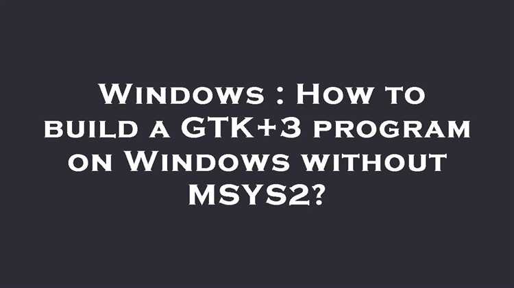 Как установить gtk на windows Как установить gtk на windows