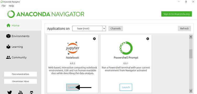 Запуск Anaconda Navigator и проверка установки