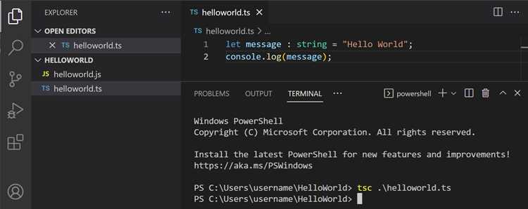 Настройка Visual Studio Code для работы с TypeScript