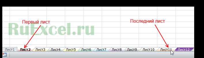 Выделение всех листов через контекстное меню