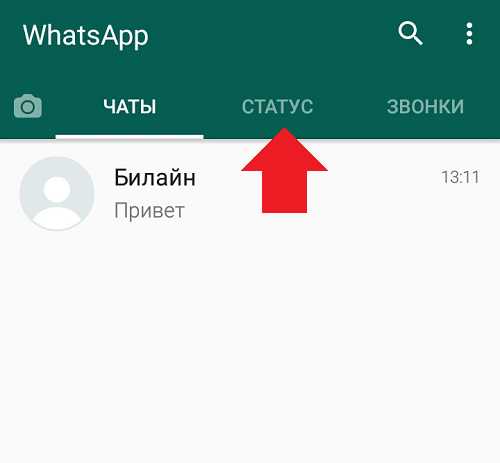 Шаг 2: Выбор типа статуса для добавления ссылки