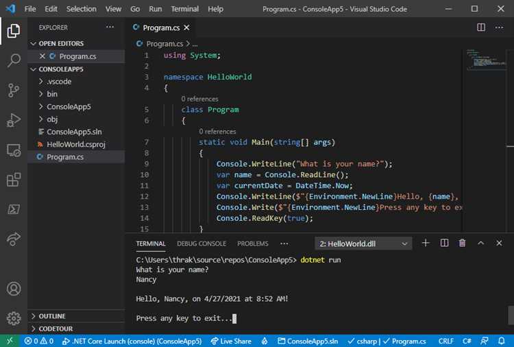 Создание нового проекта C в Visual Studio