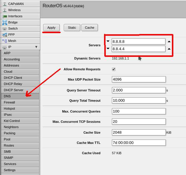 Как завернуть dns трафик через vpn на mikrotik