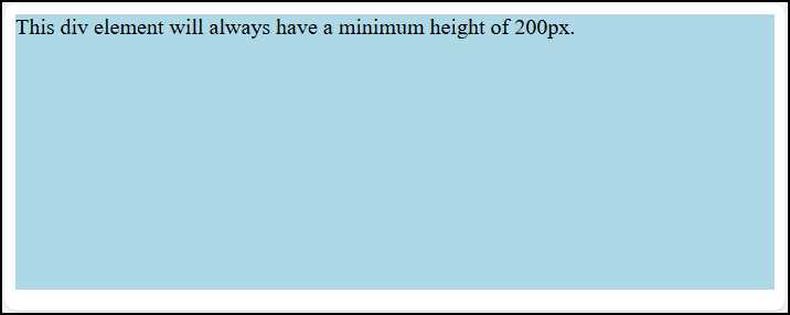 Как min-height задаёт минимальную высоту блока при изменении контента