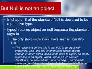 Почему null в js объект