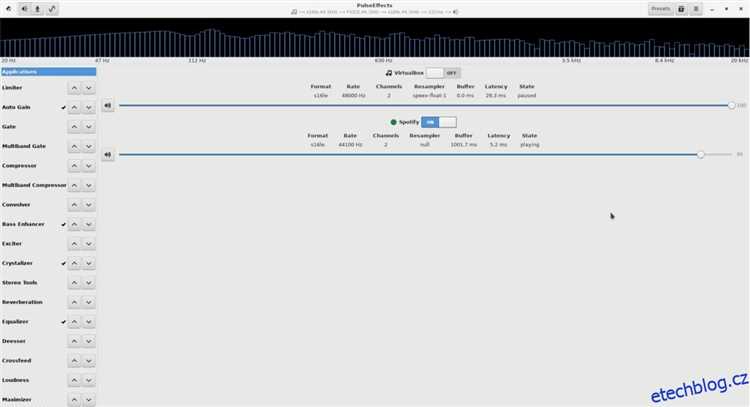 Подключение модуля эквалайзера в конфигурации PulseAudio