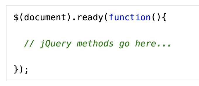 Событие ready в jQuery и его назначение