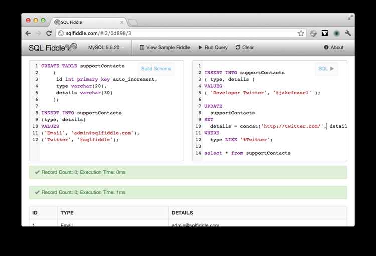 Как зарегистрироваться на Sql Fiddle и создать новый проект