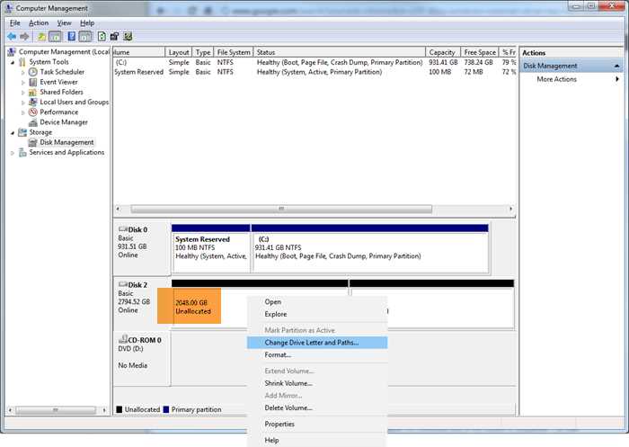 Unallocated диск что это