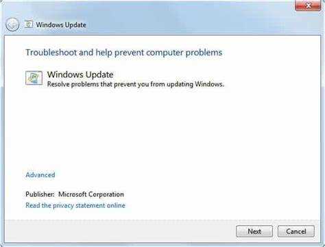 Использование средства устранения неполадок Windows Update