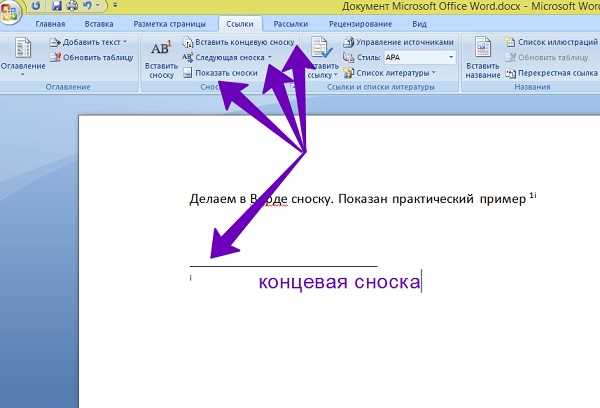 Что такое сноски в ворде