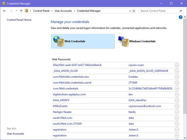 Credential manager windows 10 где находится Credential manager windows 10 где находится