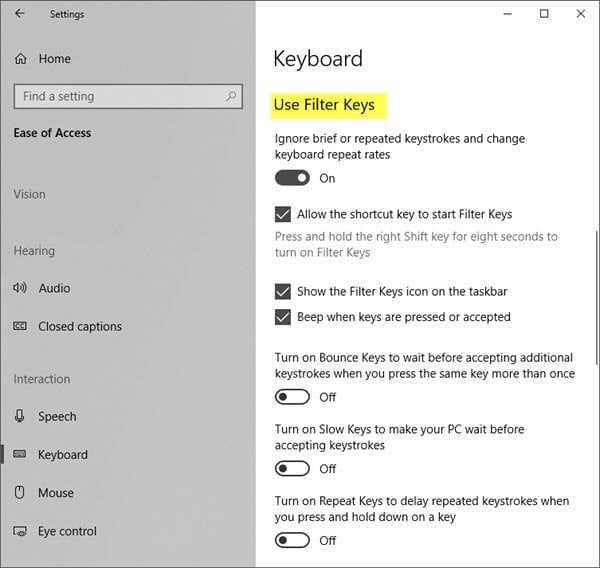 Как отключить фильтрацию ввода на windows 10 Как отключить фильтрацию ввода на windows 10
