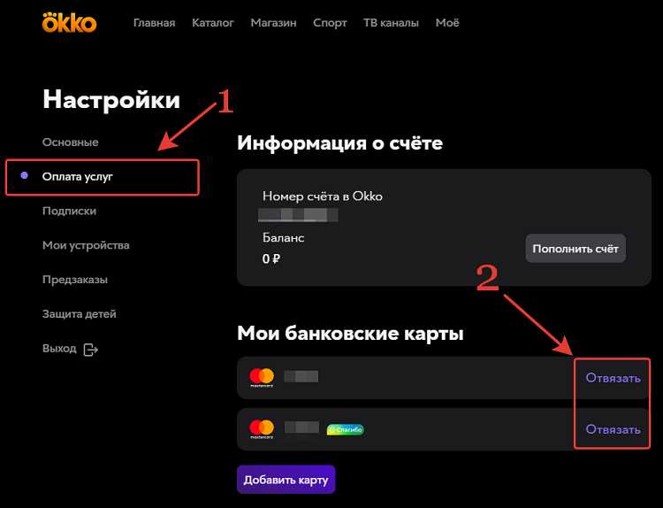 Как отключить оплату окко с карты сбербанка