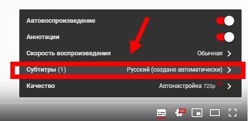 Настройка постоянного отключения субтитров в аккаунте
