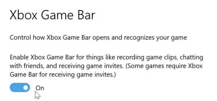 Настройка автозапуска и разрешений Xbox Game Bar