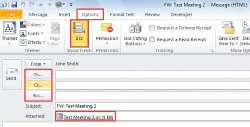 Как переслать приглашение на встречу в outlook