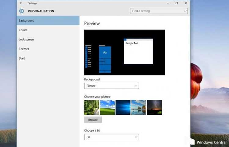 Открываем настройки персонализации Windows 10