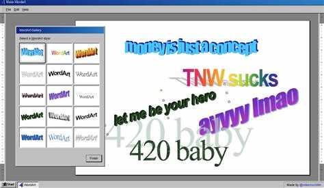 Выбор шаблона WordArt для фигурного текста