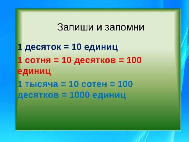 Что такое единицы и сотни