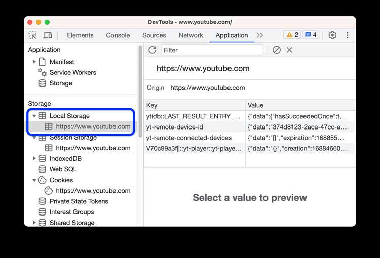 Как очистить localstorage chrome