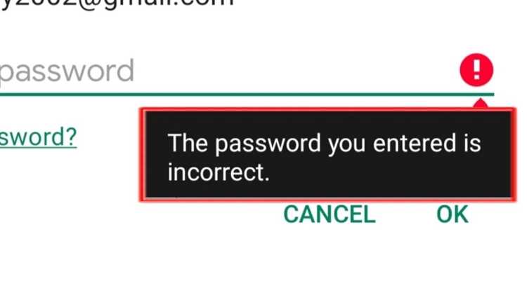 Как перевести incorrect password Как перевести incorrect password