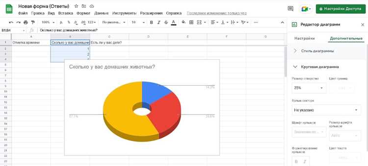 Изменение цветовой палитры и стиля оформления диаграммы