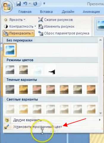 Как сделать полупрозрачную картинку в powerpoint