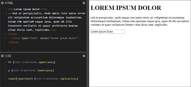 Использование CSS-псевдоэлементов для изменения регистра