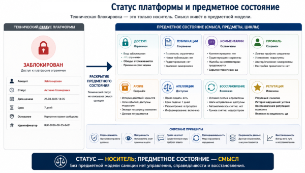 Часть 2. Бан ещё не модерация: как описать цифровые санкции как предметную область Часть 2. Бан ещё не модерация: как описать цифровые санкции как предметную область