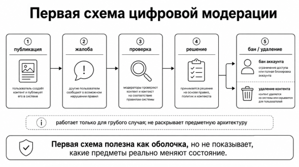 Часть 2. Бан ещё не модерация: как описать цифровые санкции как предметную область Часть 2. Бан ещё не модерация: как описать цифровые санкции как предметную область
