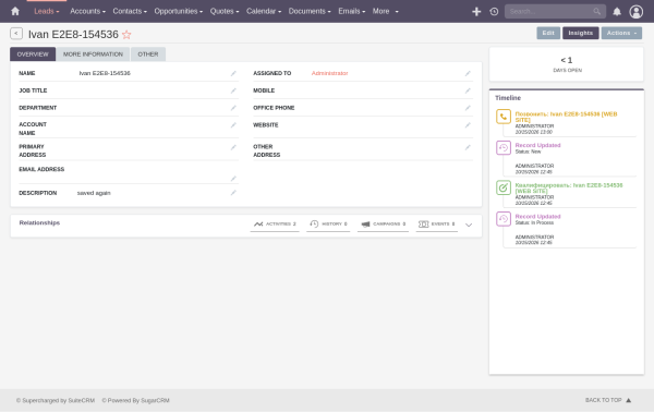WPS: асинхронные бизнес-процессы для SuiteCRM WPS: асинхронные бизнес-процессы для SuiteCRM